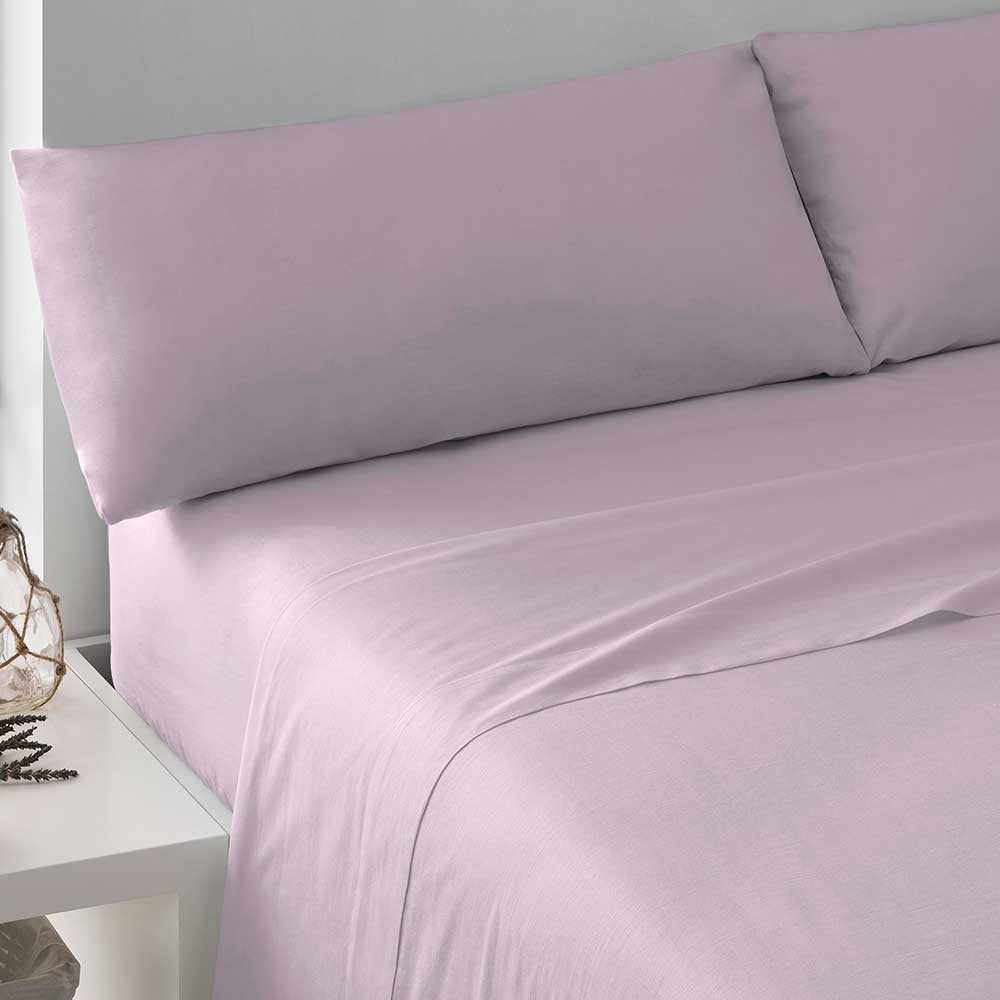 Conjunto de lençóis de algodão cor malva