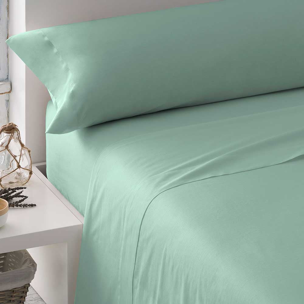 Conjunto de lençóis de algodão verde Tiffany