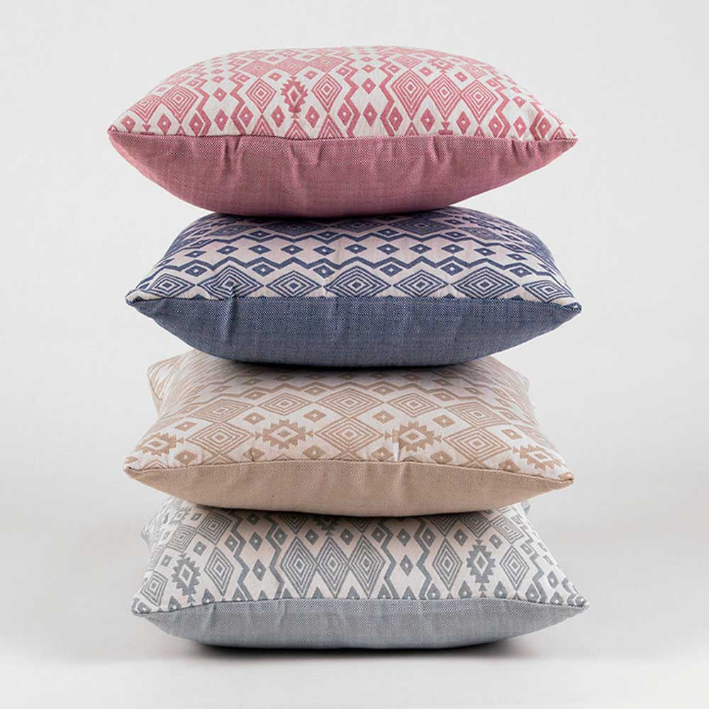 COJIN JACQUARD MADRAS ESMERALDA - FUNDA + RELLENO