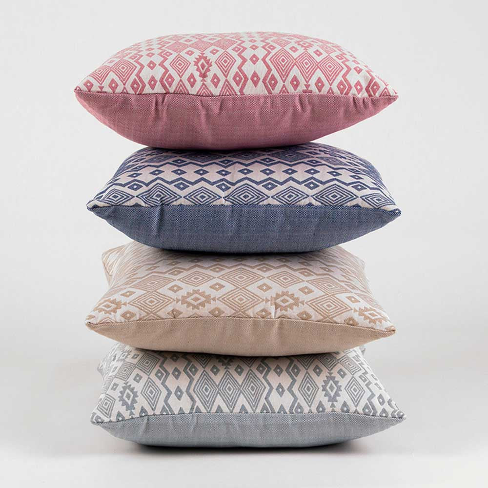 ALMOFADA JACQUARD MADRAS - CAPA + ENCHIMENTO