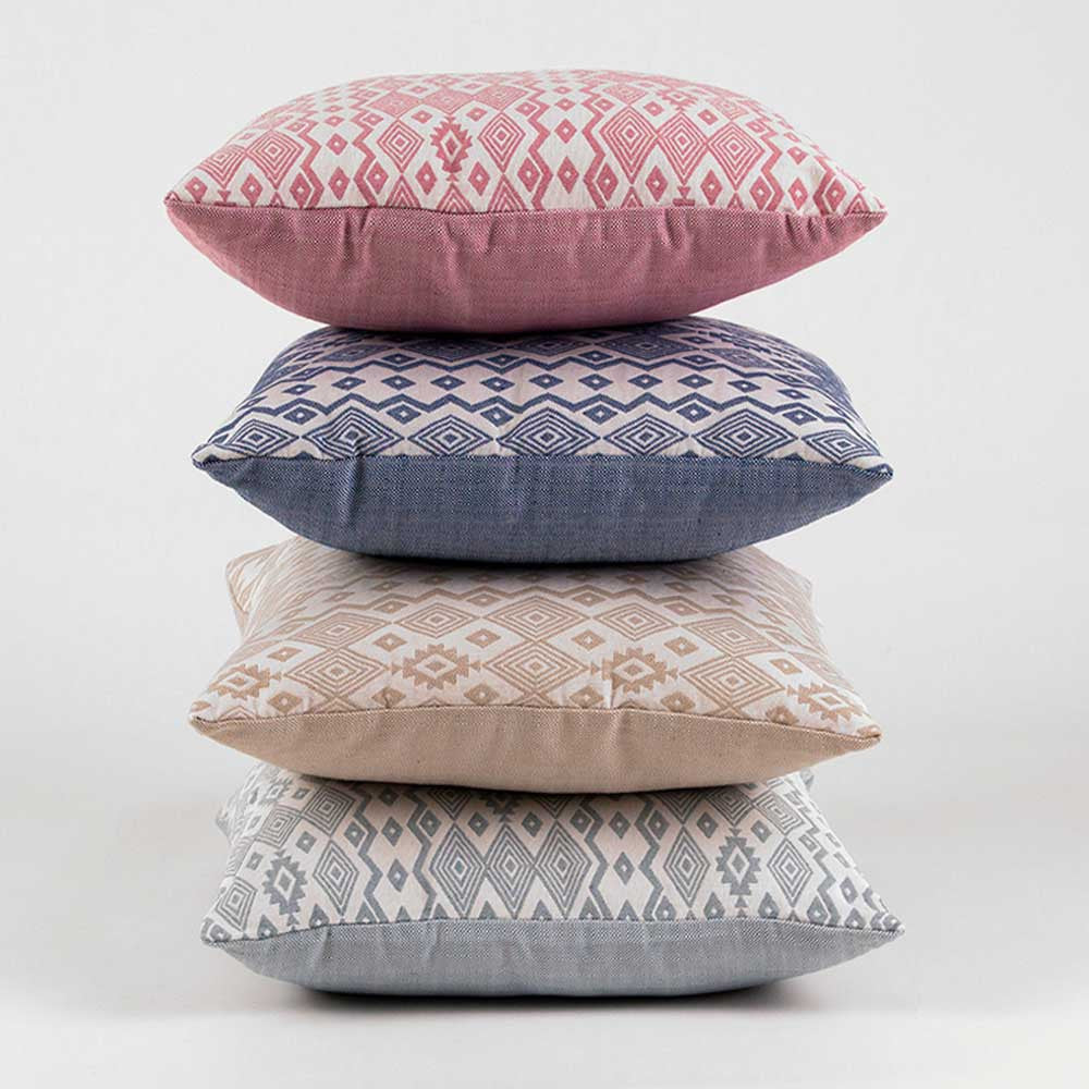 ALMOFADA JACQUARD MADRAS - CAPA + ENCHIMENTO