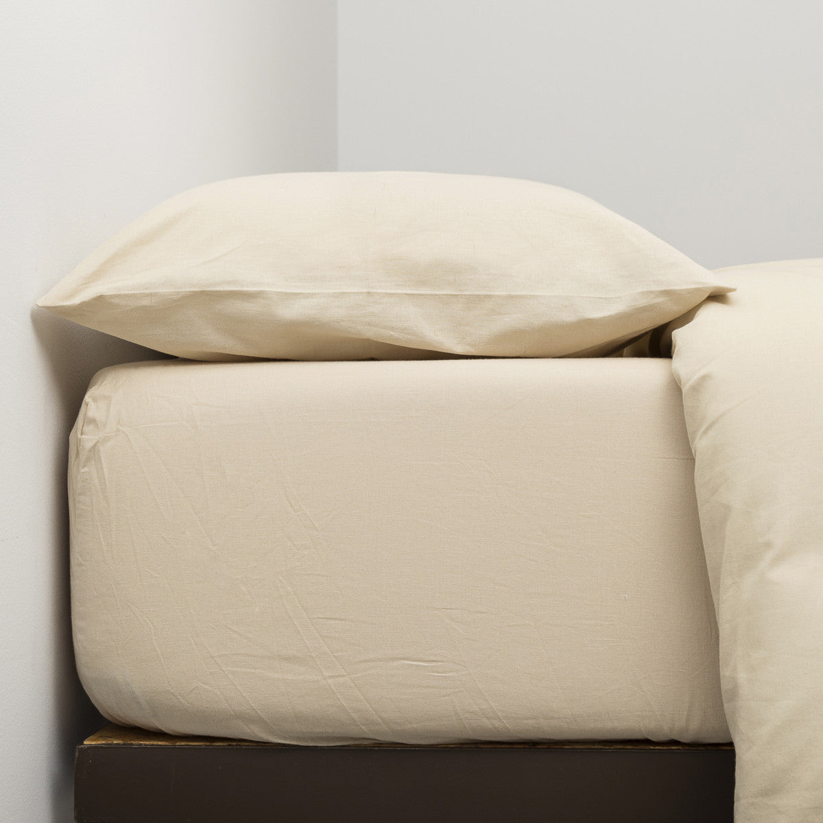 Capa de edredom bege em algodão orgânico