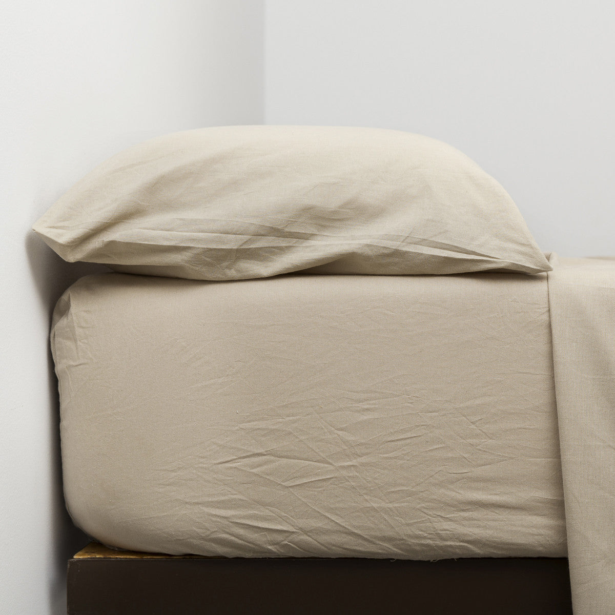 Jogo de lençóis algodão orgânico oliva