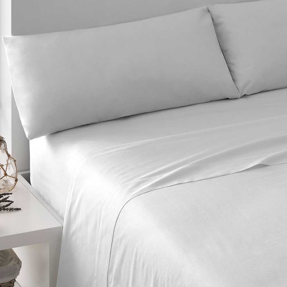 Jogo de lençóis de algodão percal branco