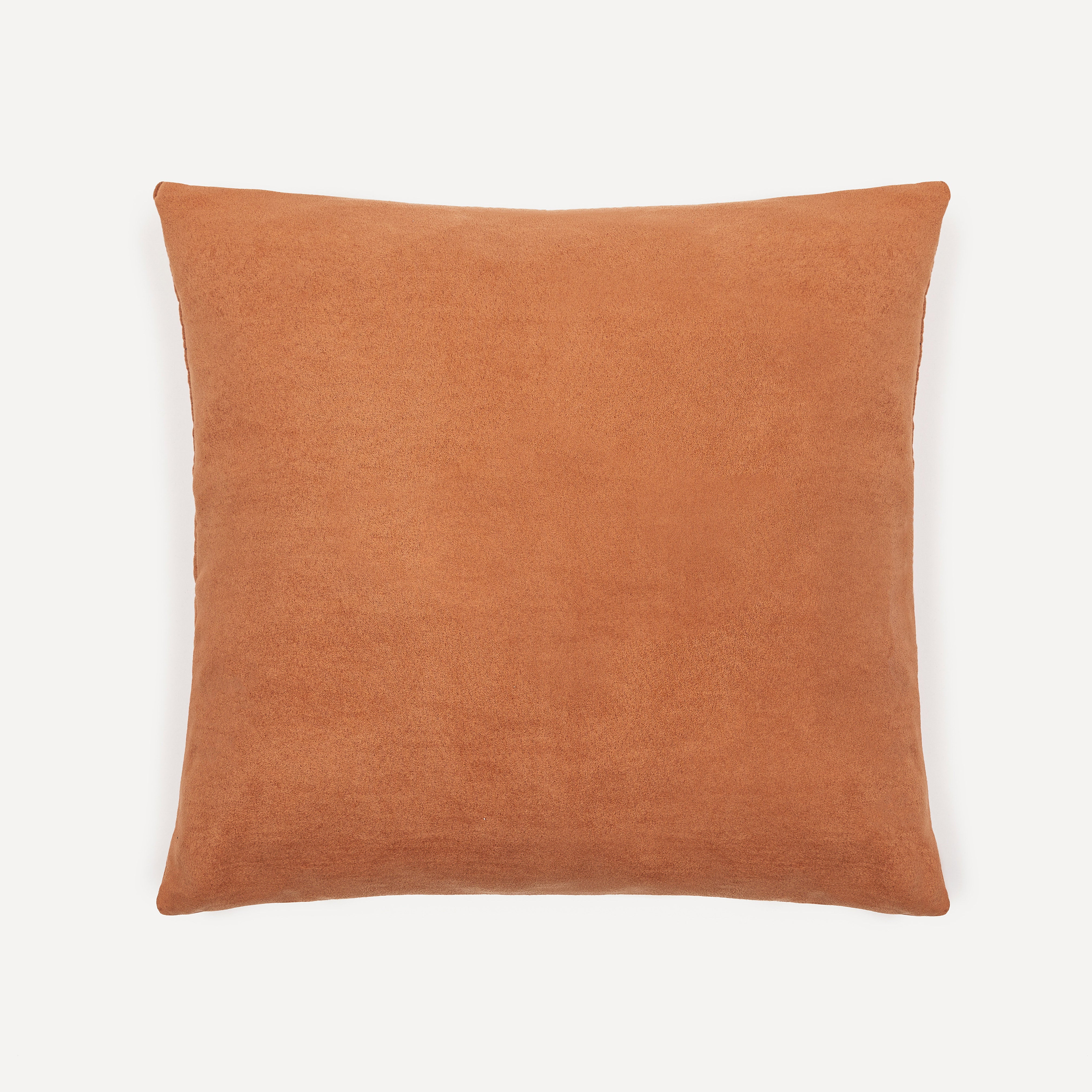 Almofada quadrante em camurça cor mandarim - capa + enchimento