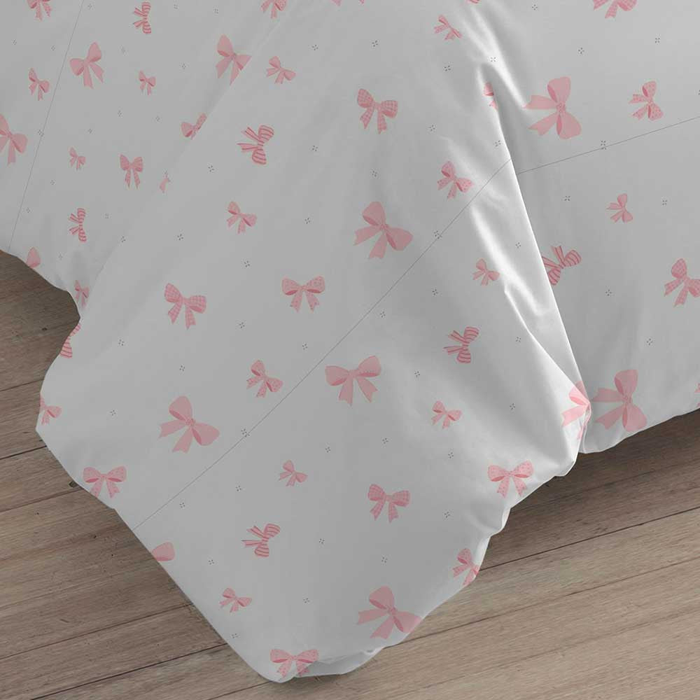 Capa de edredom de algodão Lazo, tamanho solteiro - Rato rosa