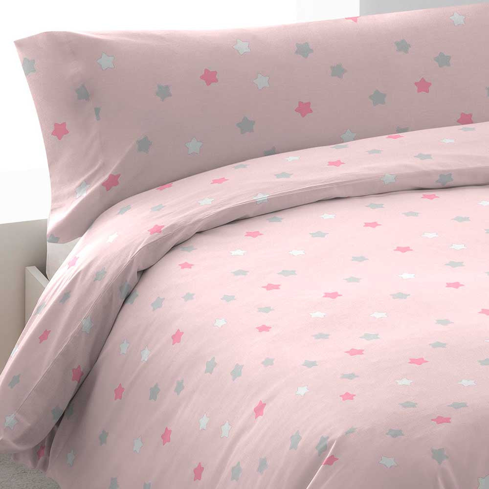 Capa de edredom de solteiro rosa Tuly