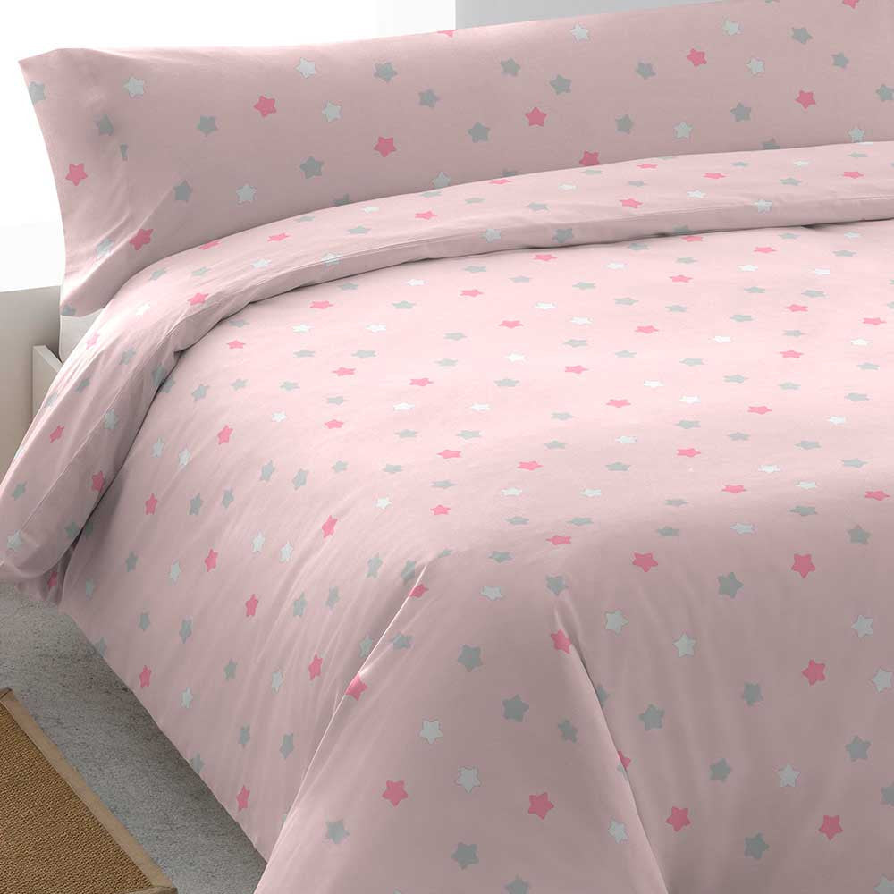 Capa de edredom de solteiro rosa Tuly