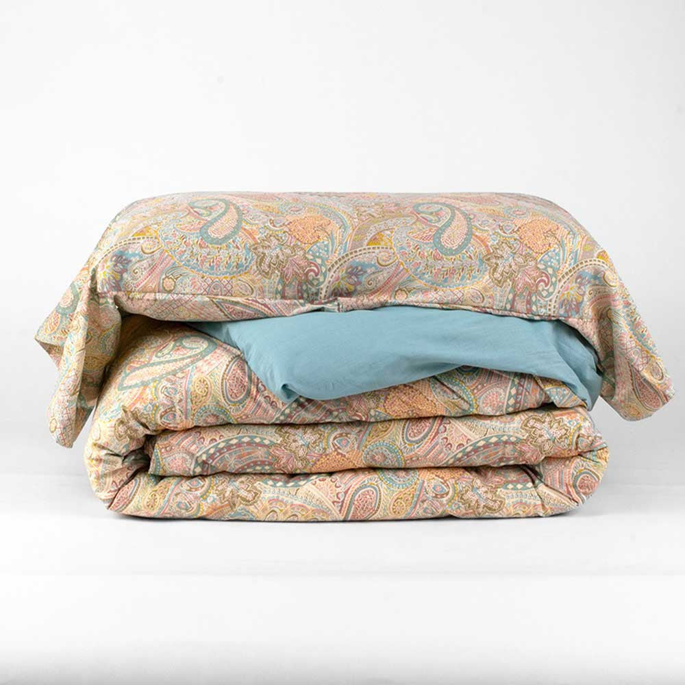 Capa de edredom de solteiro Susi em algodão marrom