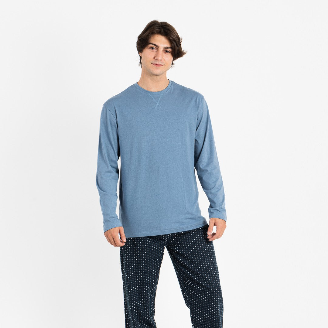 Pijama masculino de flanela, Indigo Diamond