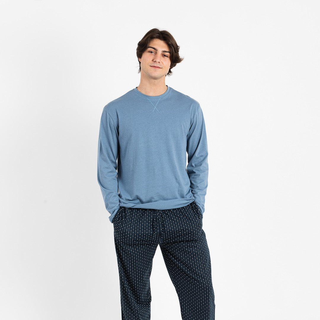 Pijama masculino de flanela, Indigo Diamond