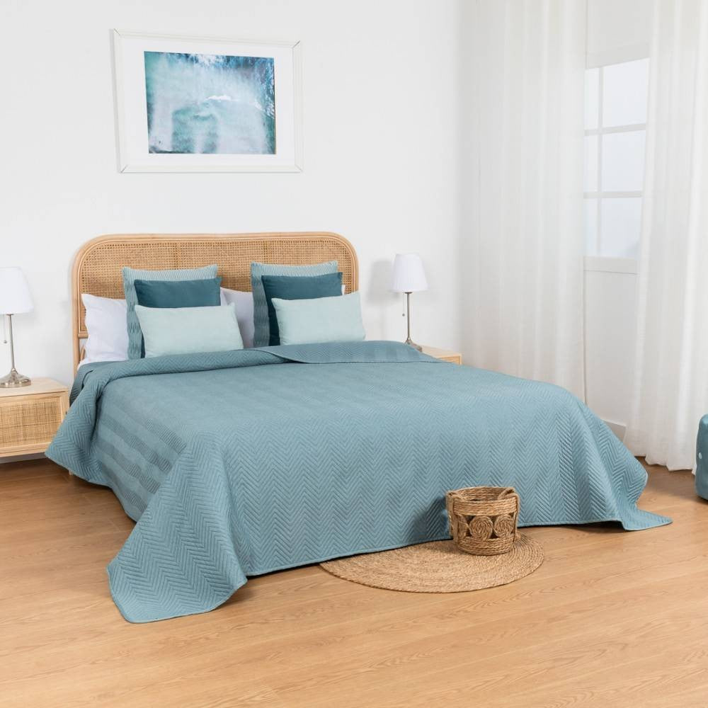 Colcha bouti lisa efecto desgastado