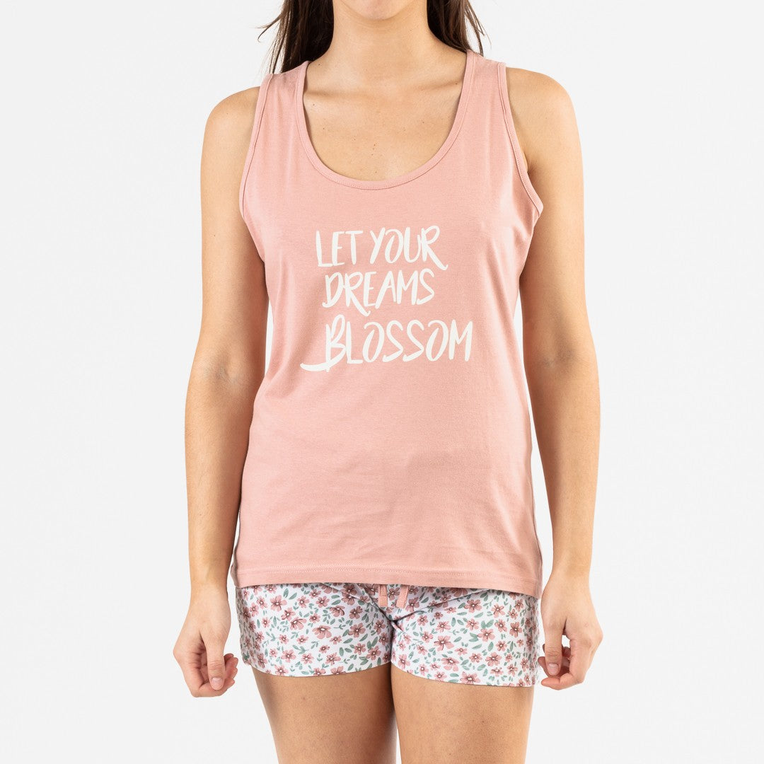 Pijama curto de algodão rosa Vita