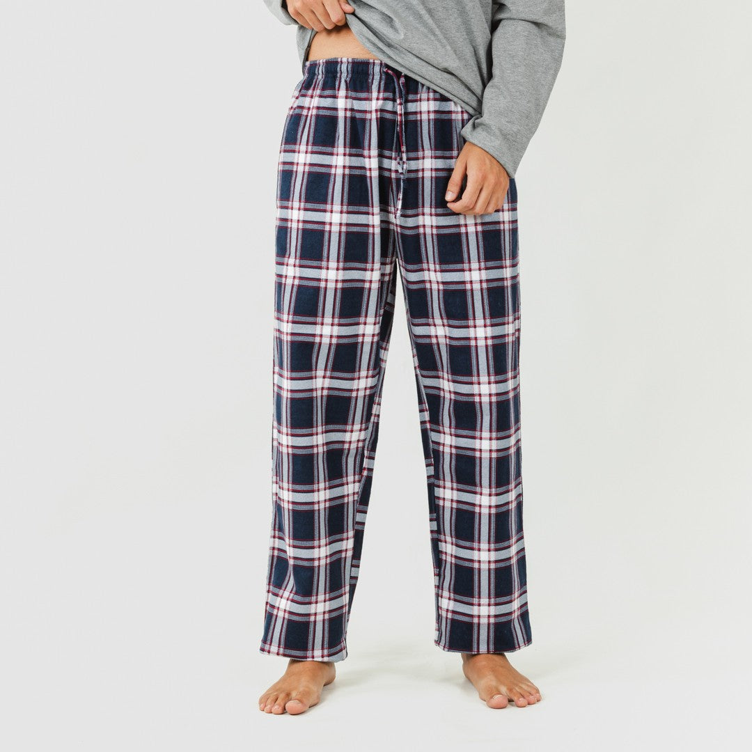 Pijama masculino de flanela, cinza com estampa Tarsus