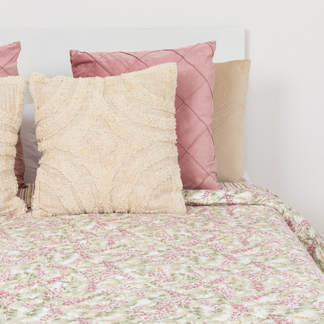 Colcha Nora rosa malva