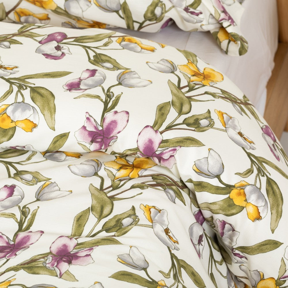 Capa de edredão algodão percal Magnolio natural