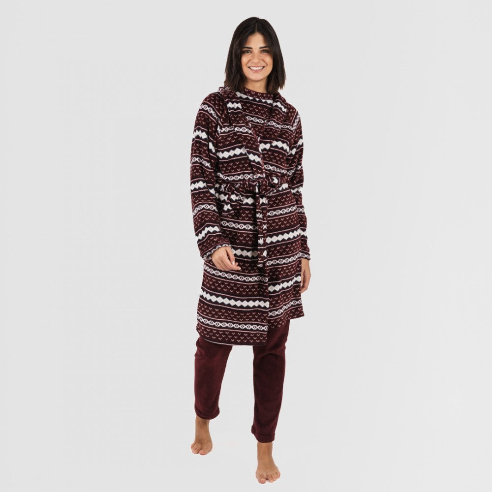 Robe Cronos em tom borgonha coral