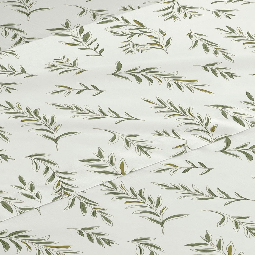 Jogo de lençóis algodão Caliope verde