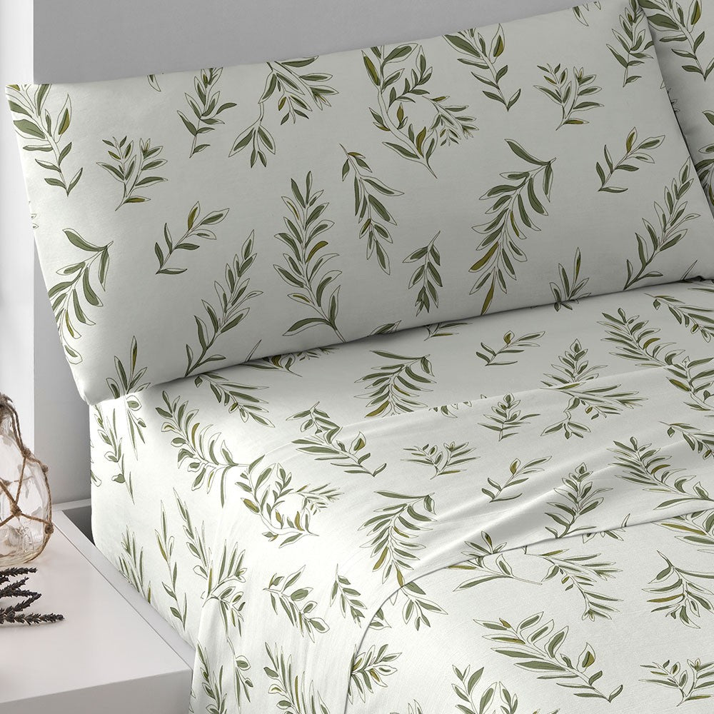 Jogo de lençóis algodão Caliope verde