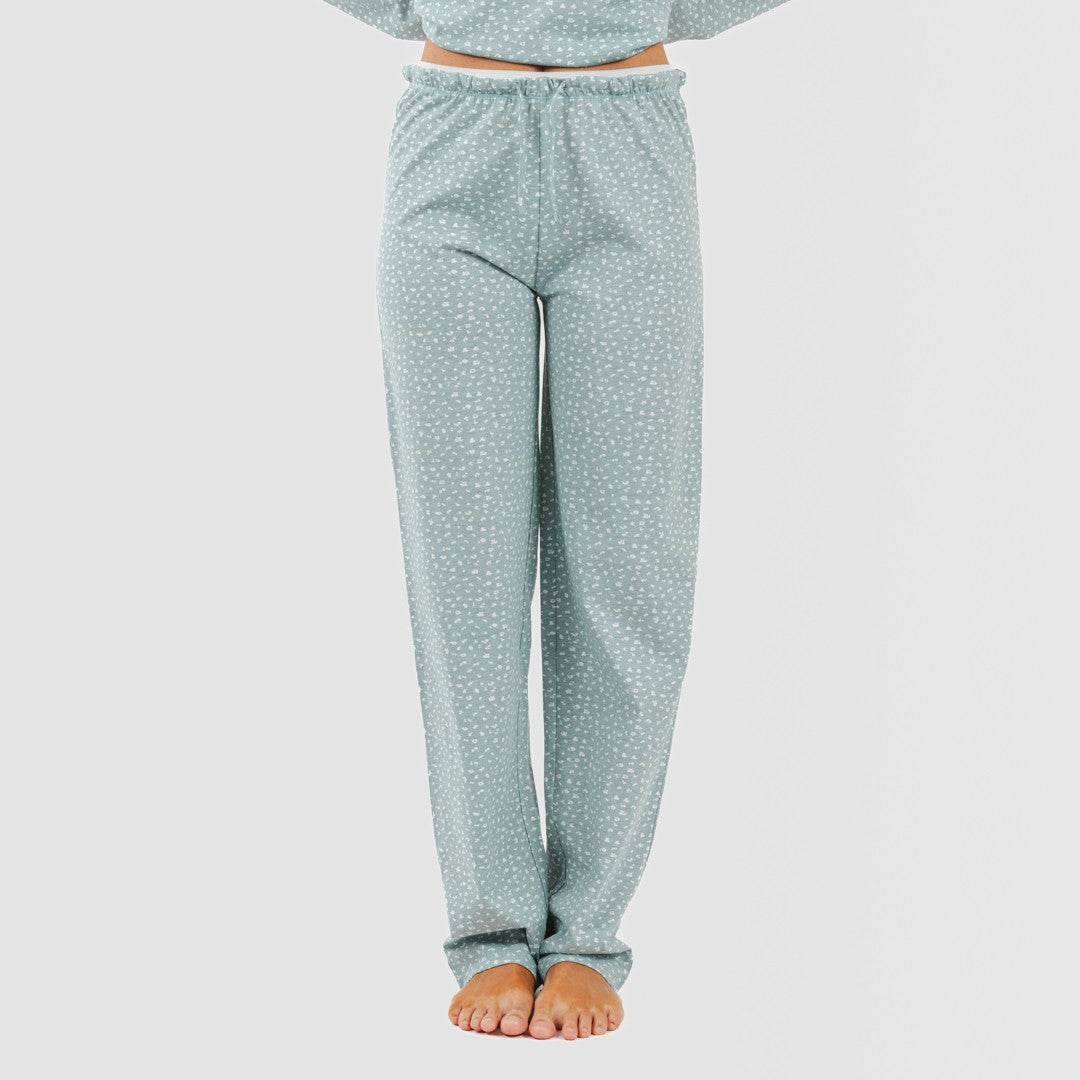 Pijama largo algodón Anita verde gastado