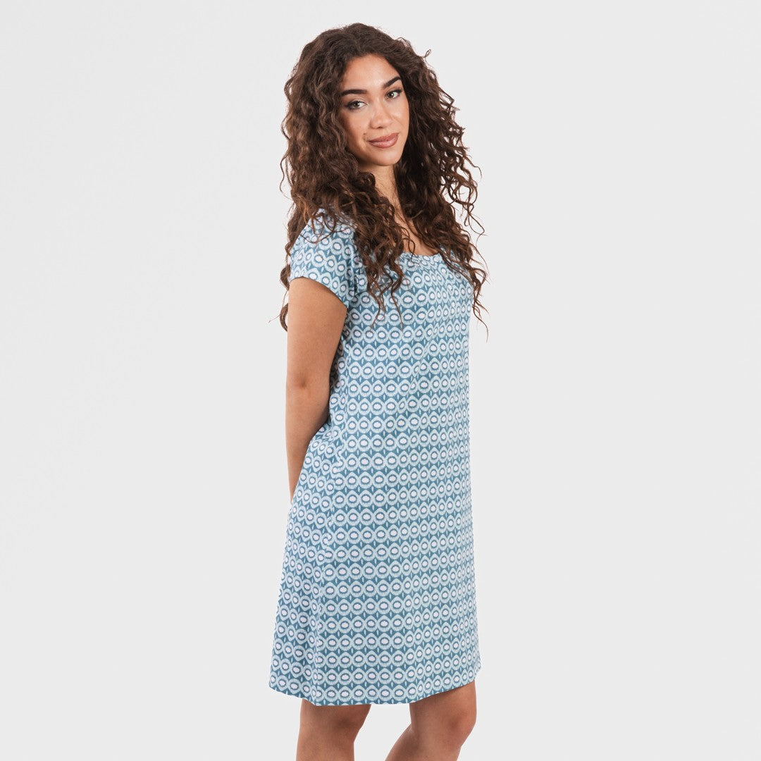 Blusa Galieni em algodão azul-petróleo