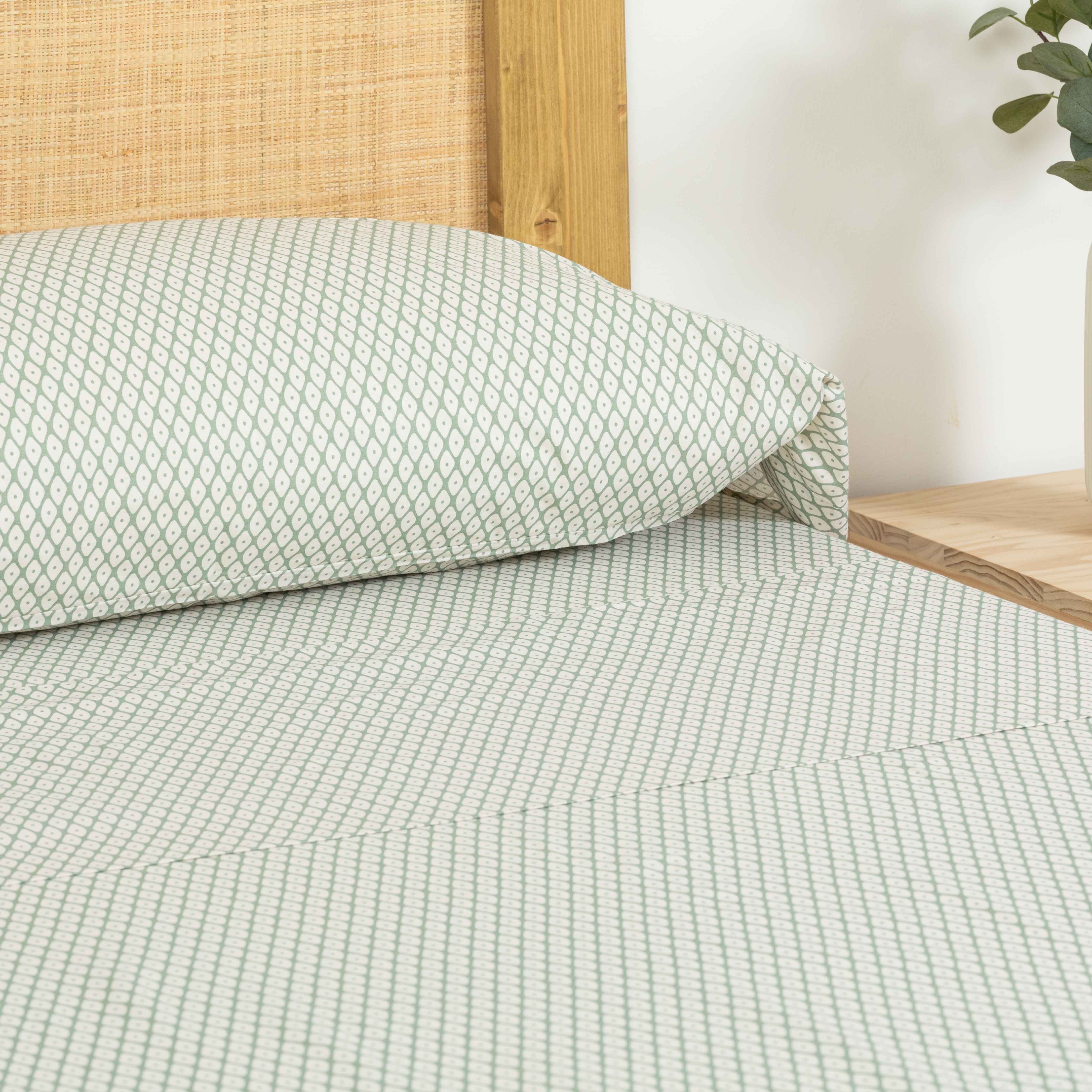 Conjunto de lençóis de algodão verde Columbus