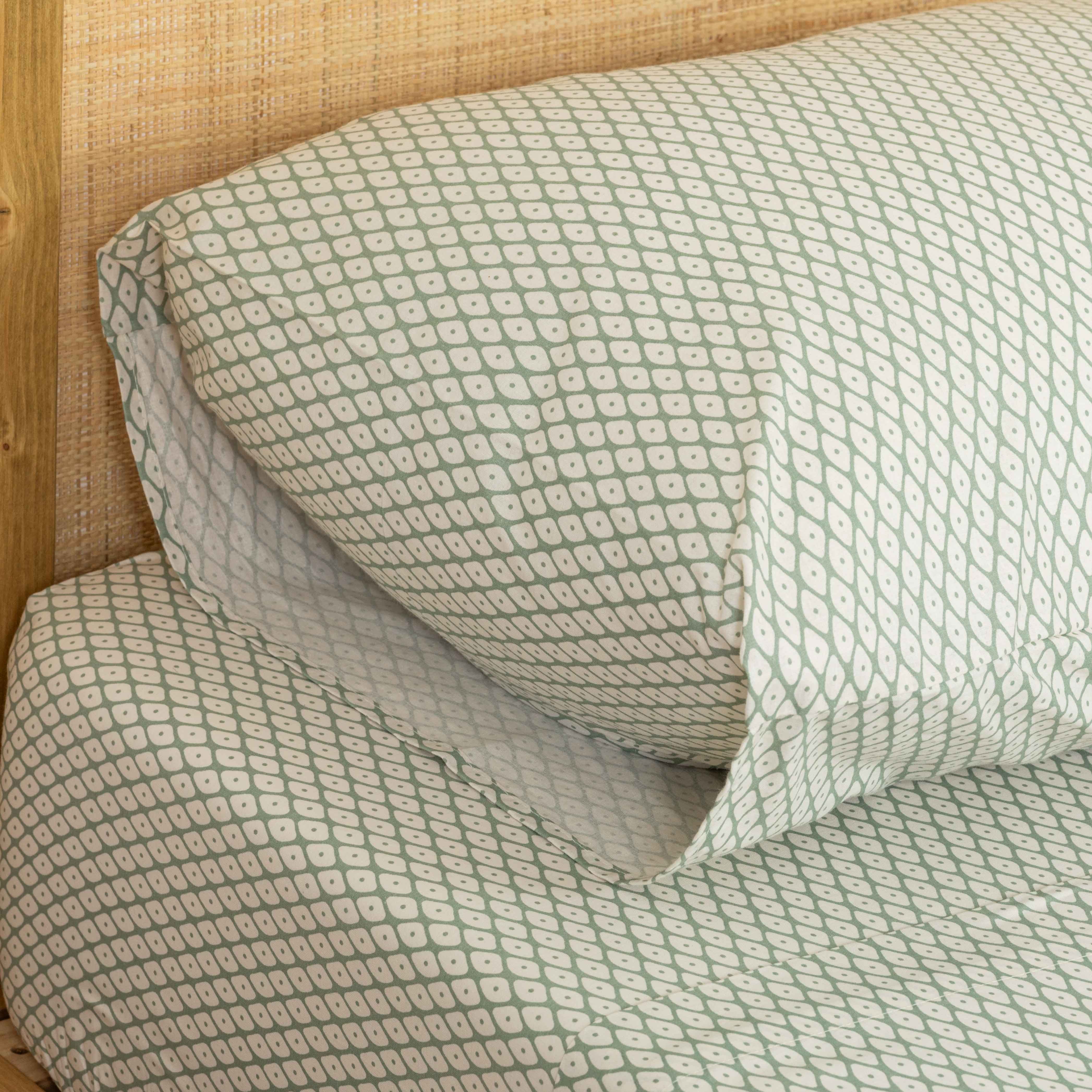 Jogo de lençóis algodão Columbus verde