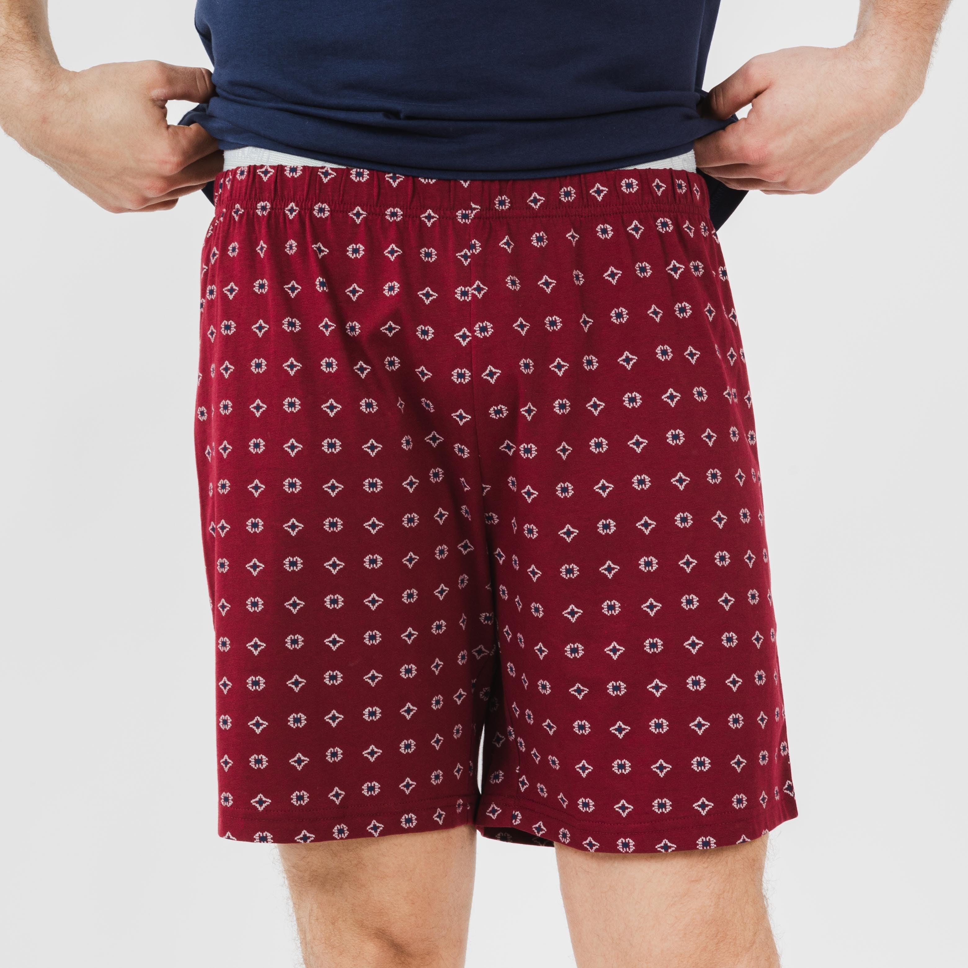 Pijama curto masculino Loui em algodão azul marinho