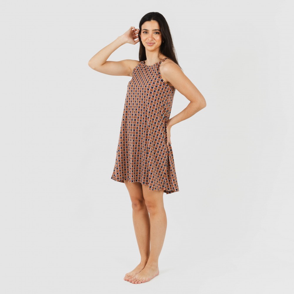 Vestido curto tomara que caia de crepe olmeca