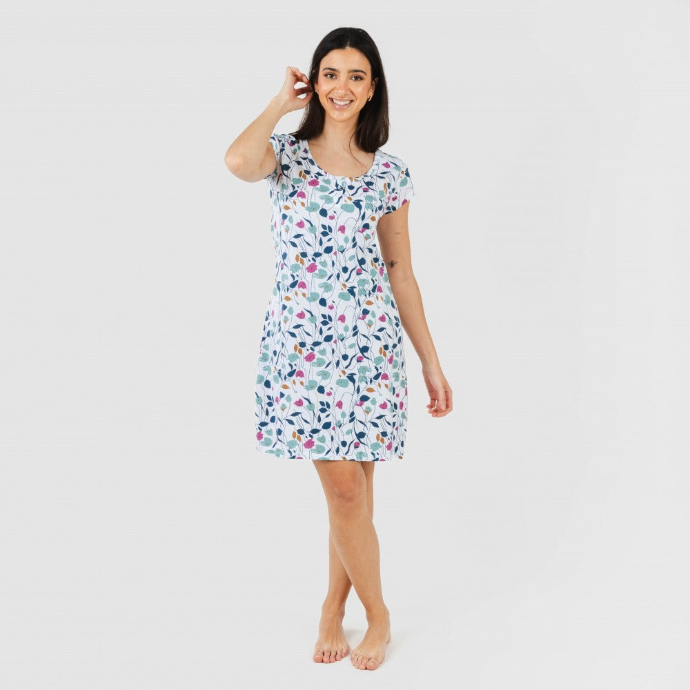 Blusa Maura de algodão azul-petróleo