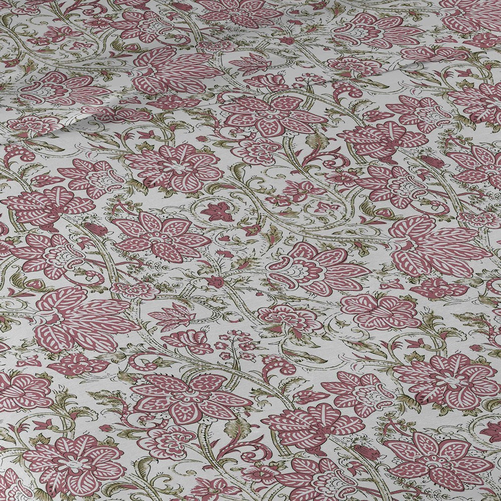 Jogo de lençóis algodão Camelia marsala