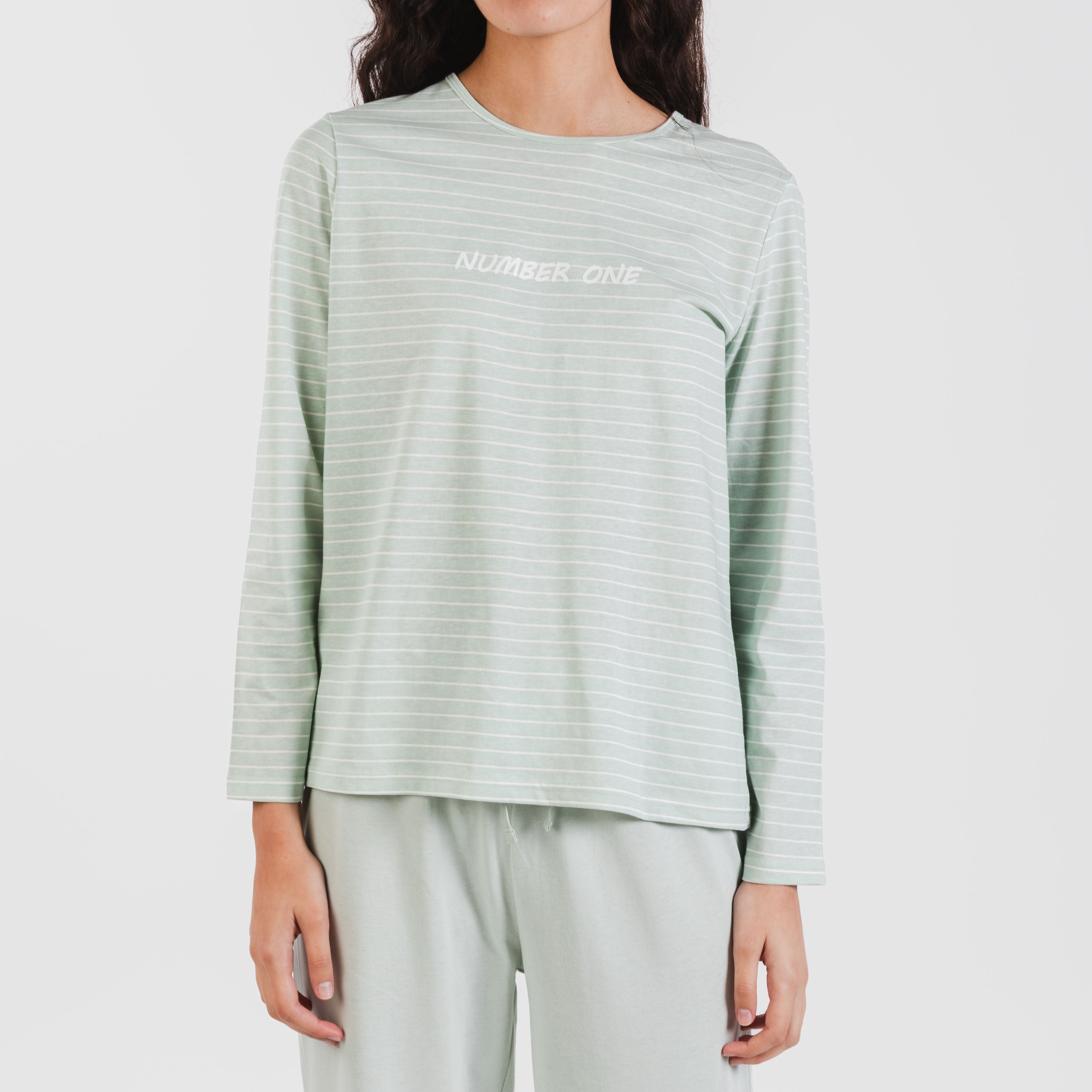 Pijama largo algodón Denis verde tiffany