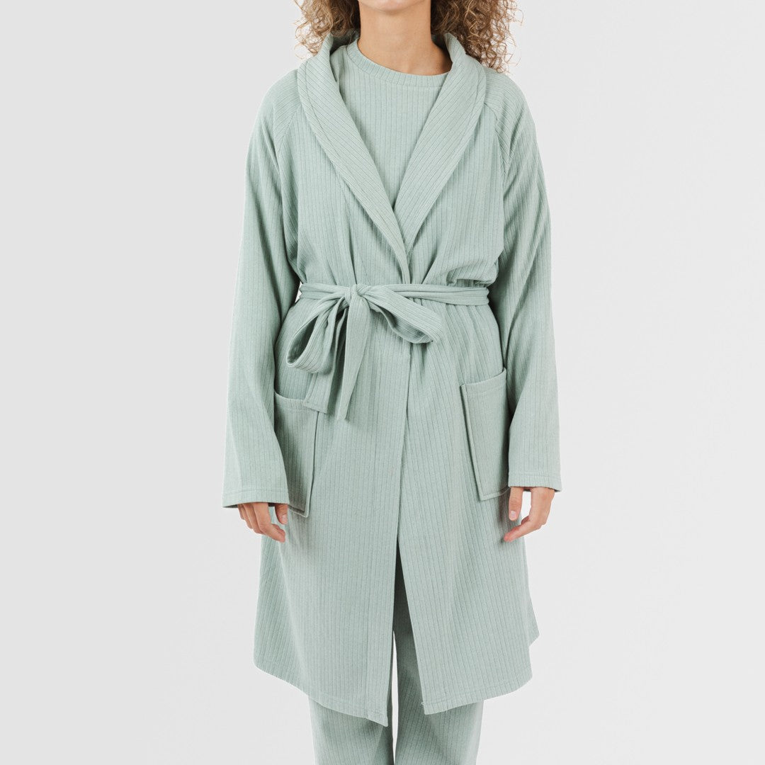 ROBE RIB WIDE LISTRADO SOLTO