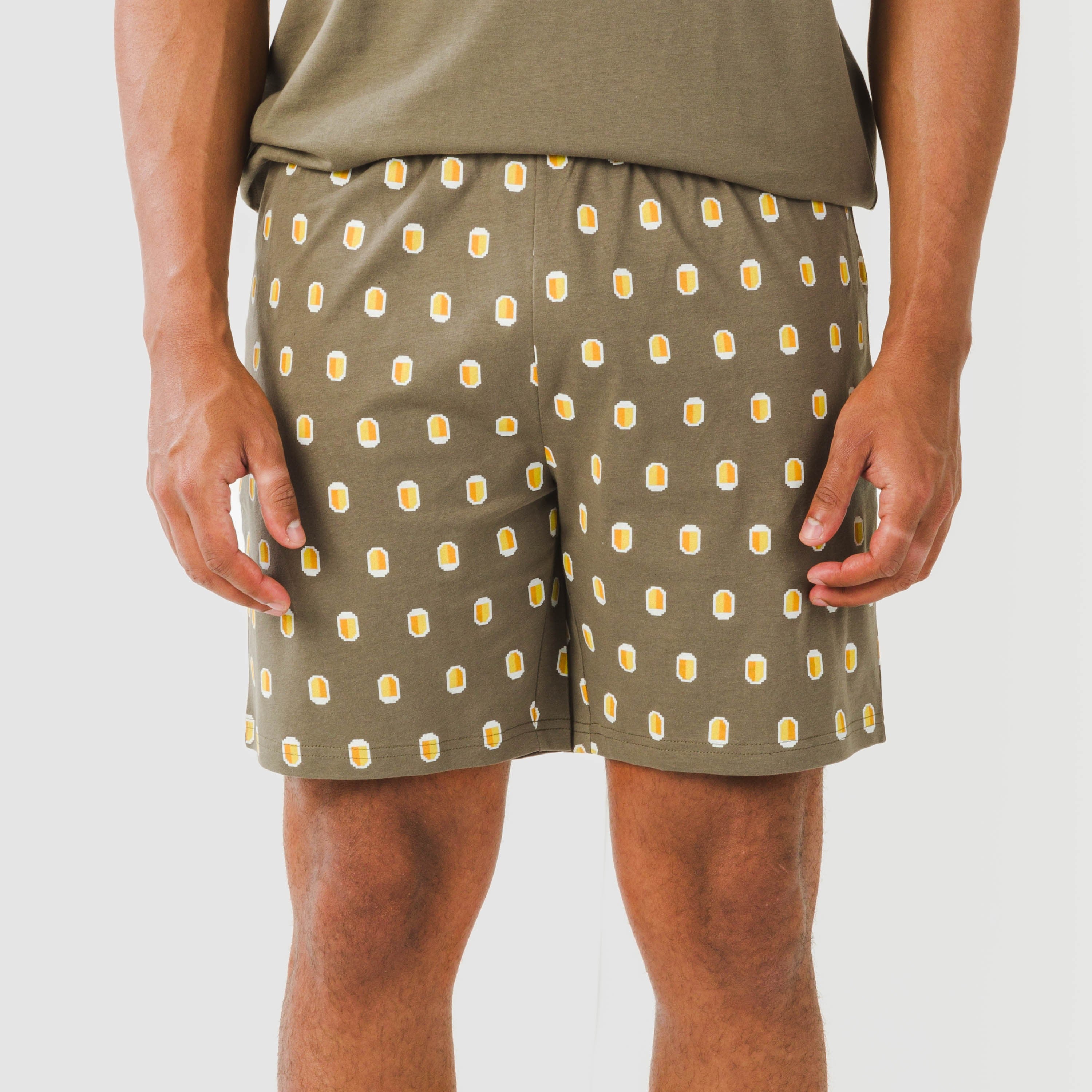 Pijama curto masculino Taleb em algodão verde