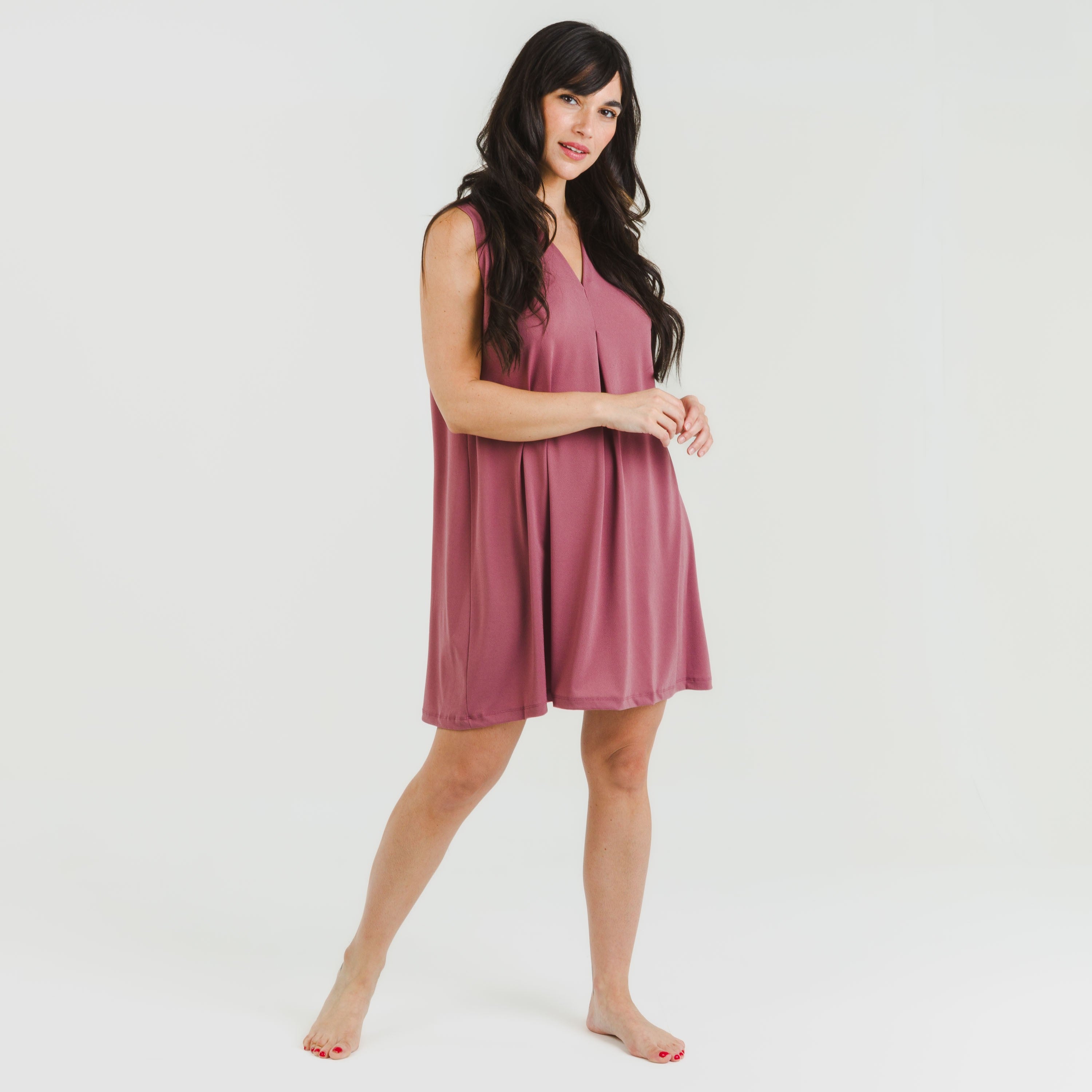 vestido curto liso de crepe