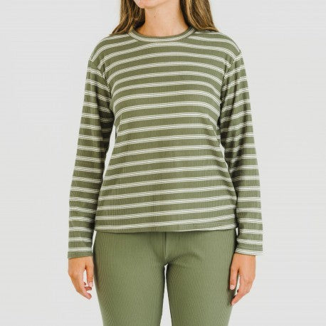 Pijama canelado bicolor