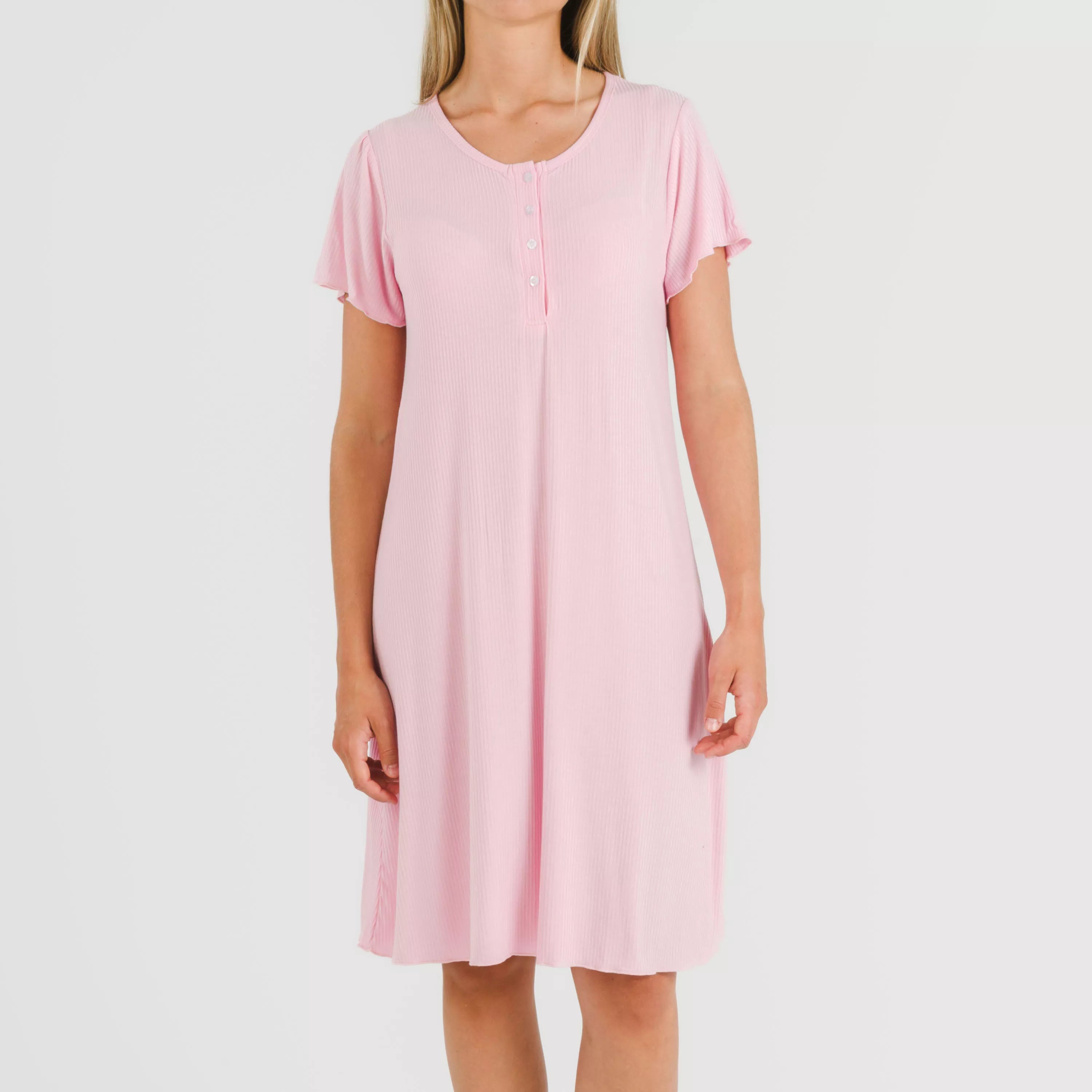 Blusón manga corta canalé viscosa liso