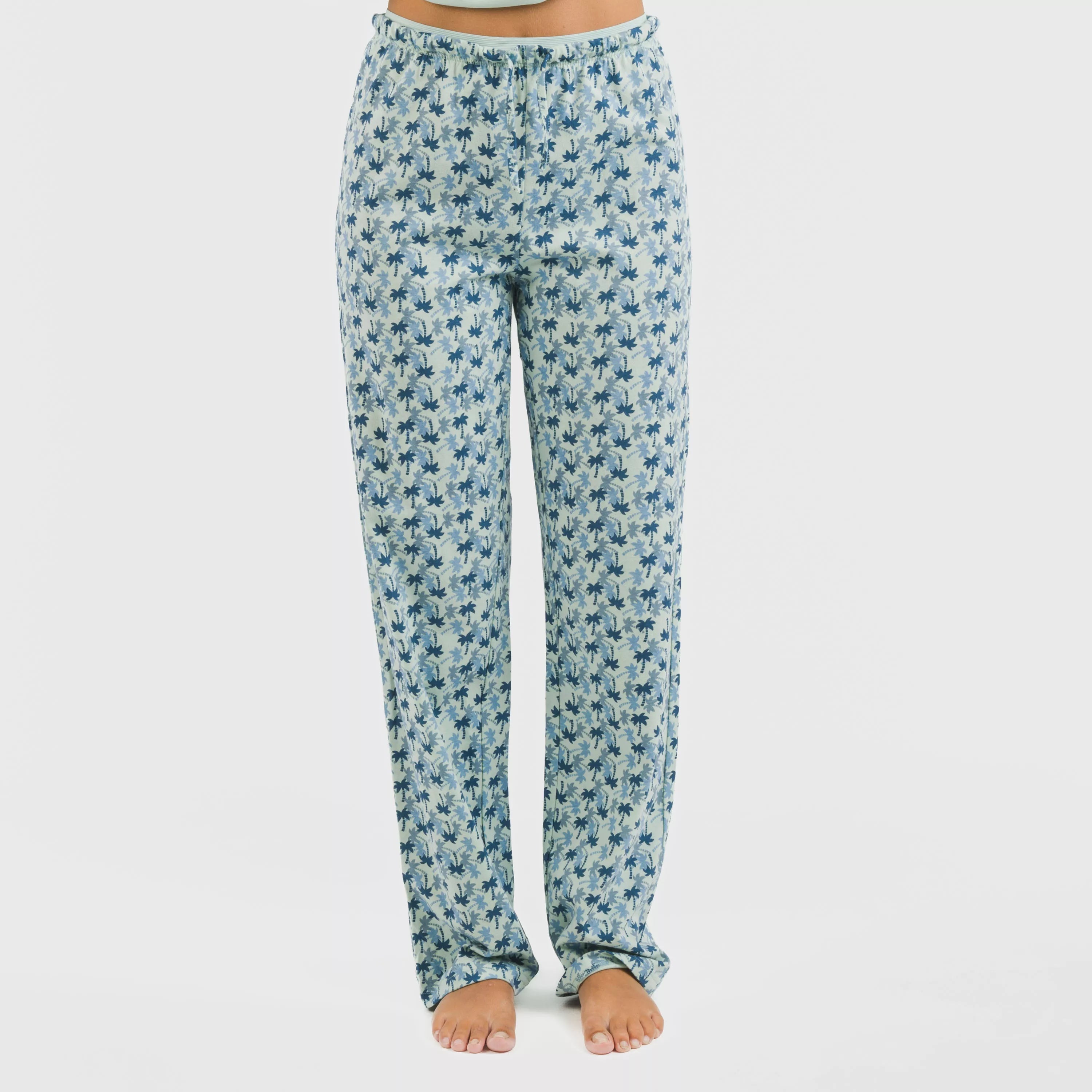 Pijama largo algodón Gaia verde tiffany
