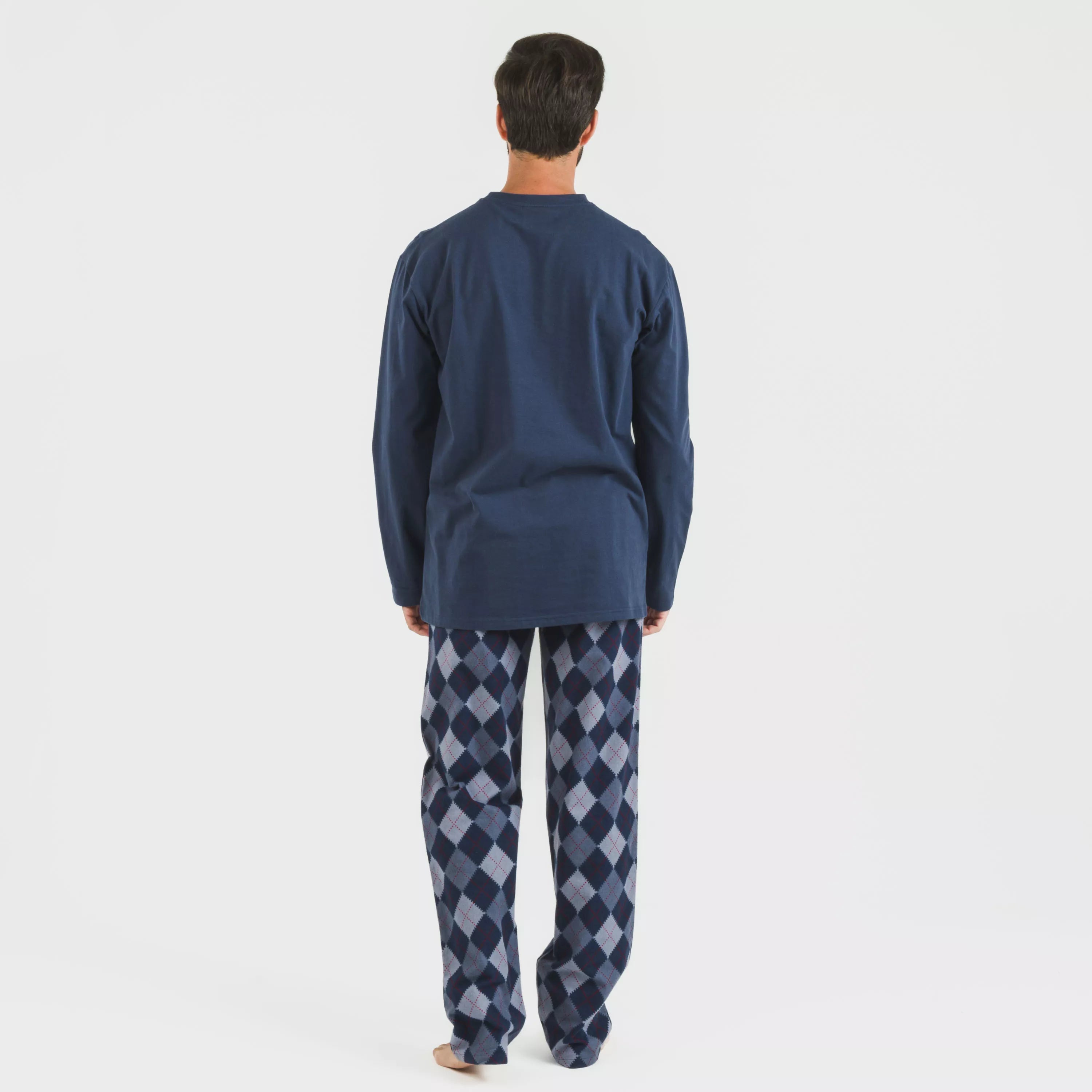 Pijama de flanela masculino Darsiriki, azul