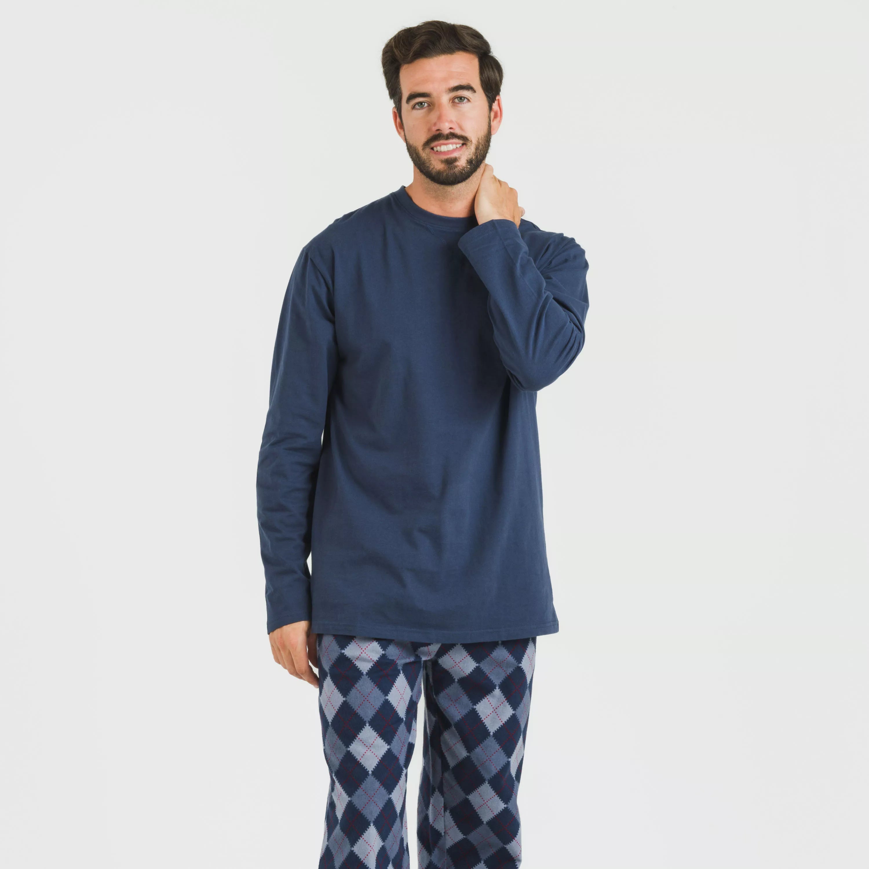 Pijama de flanela masculino Darsiriki, azul