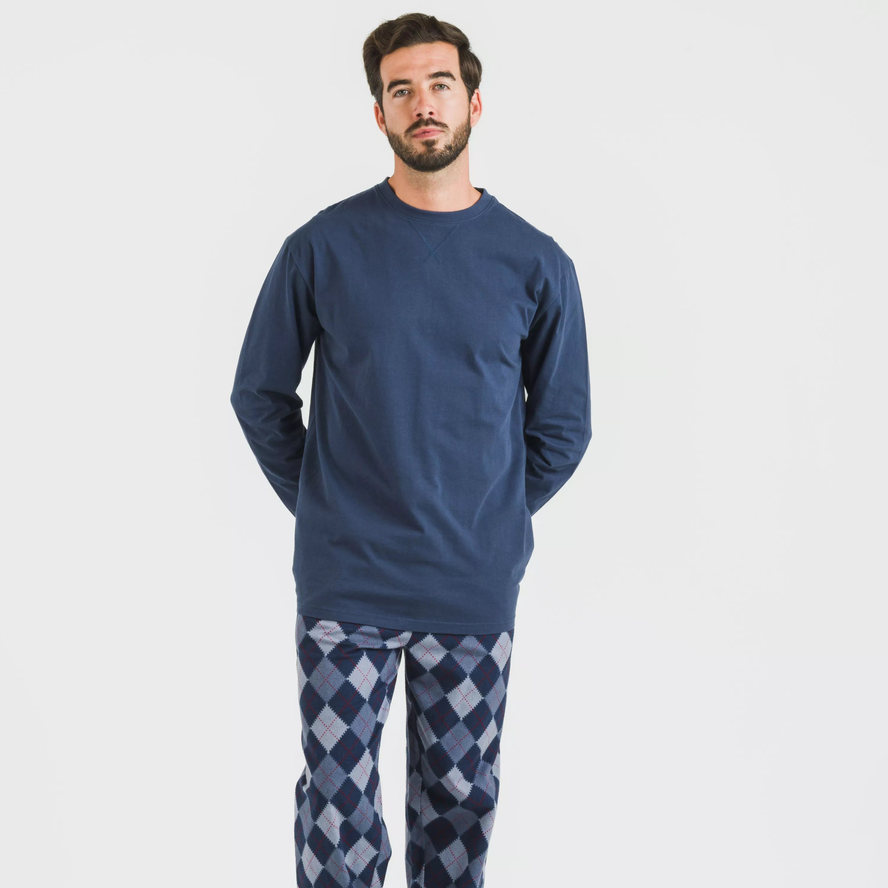 Pijama de flanela masculino Darsiriki, azul