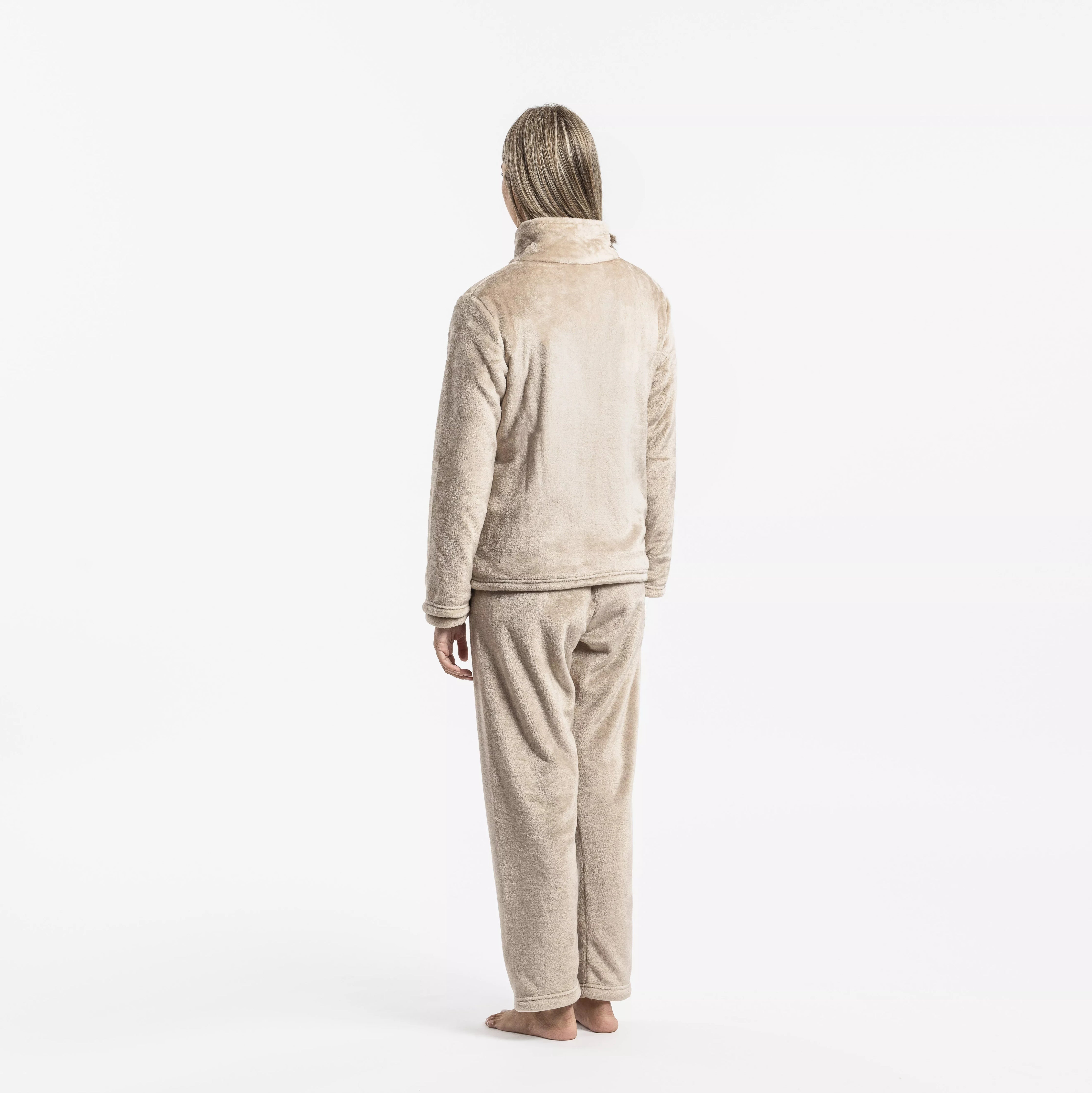 Moletom de veludo bege