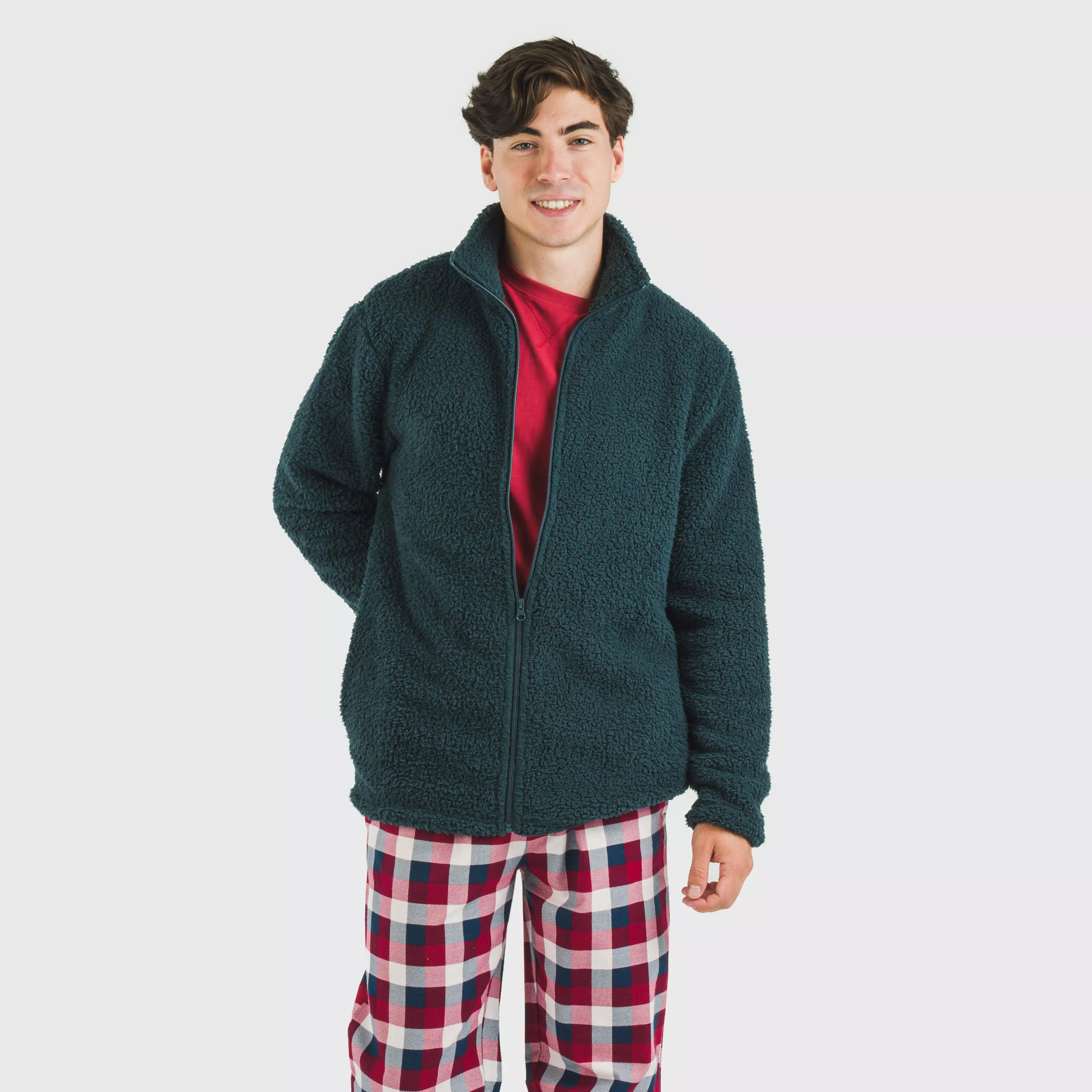 Moletom masculino liso de sherpa