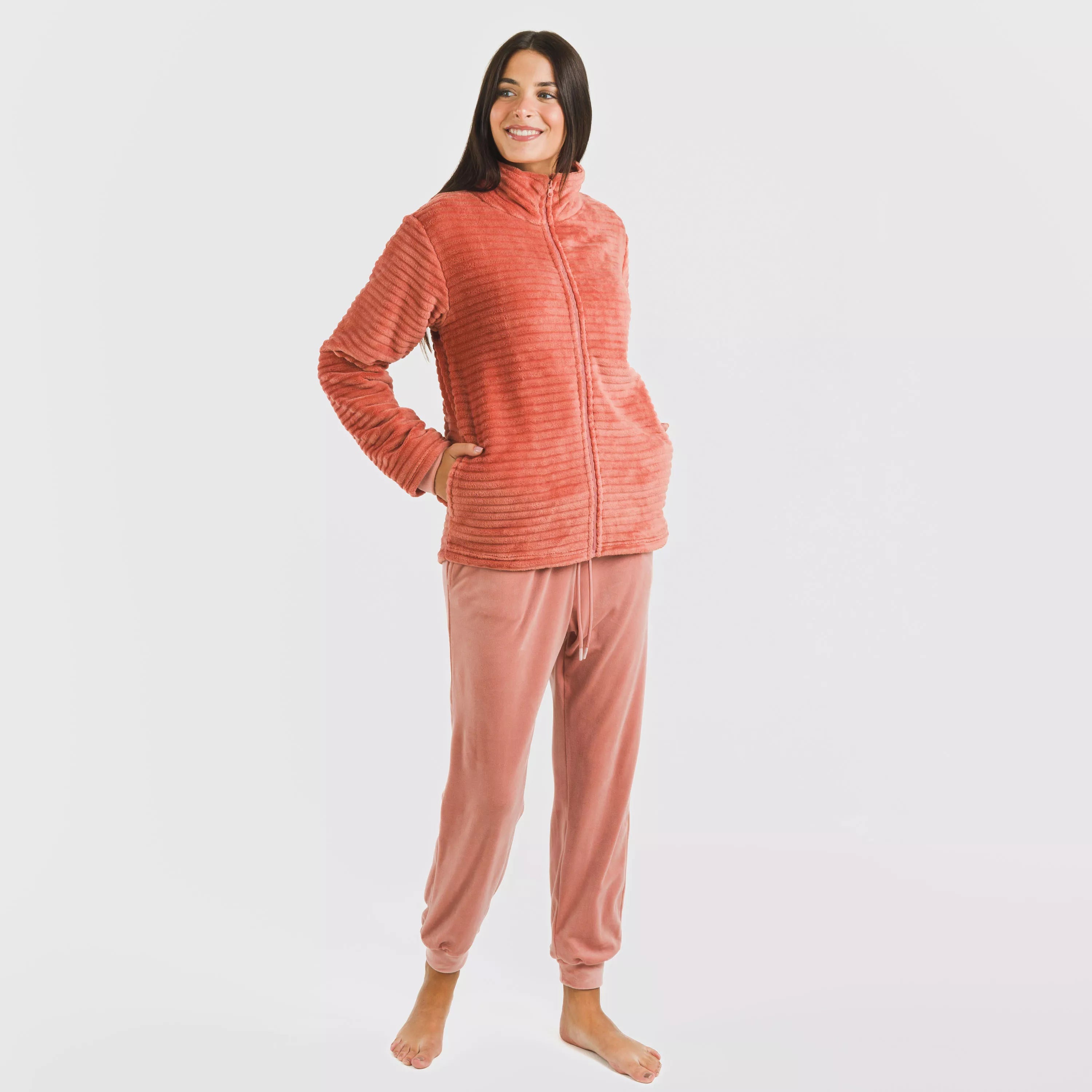 Sudadera terciopelo Raya lisa