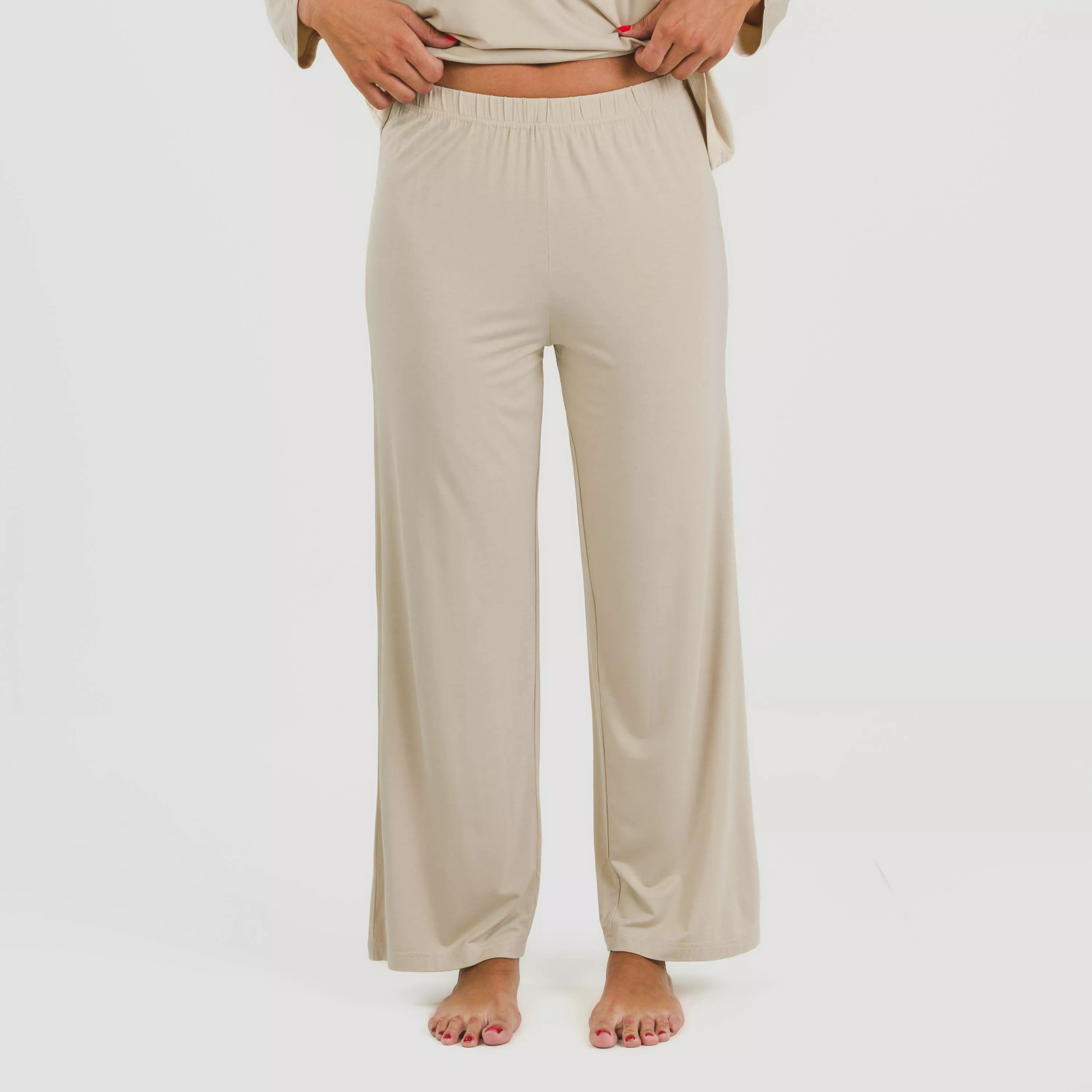 Pijama feminino longo liso de viscose