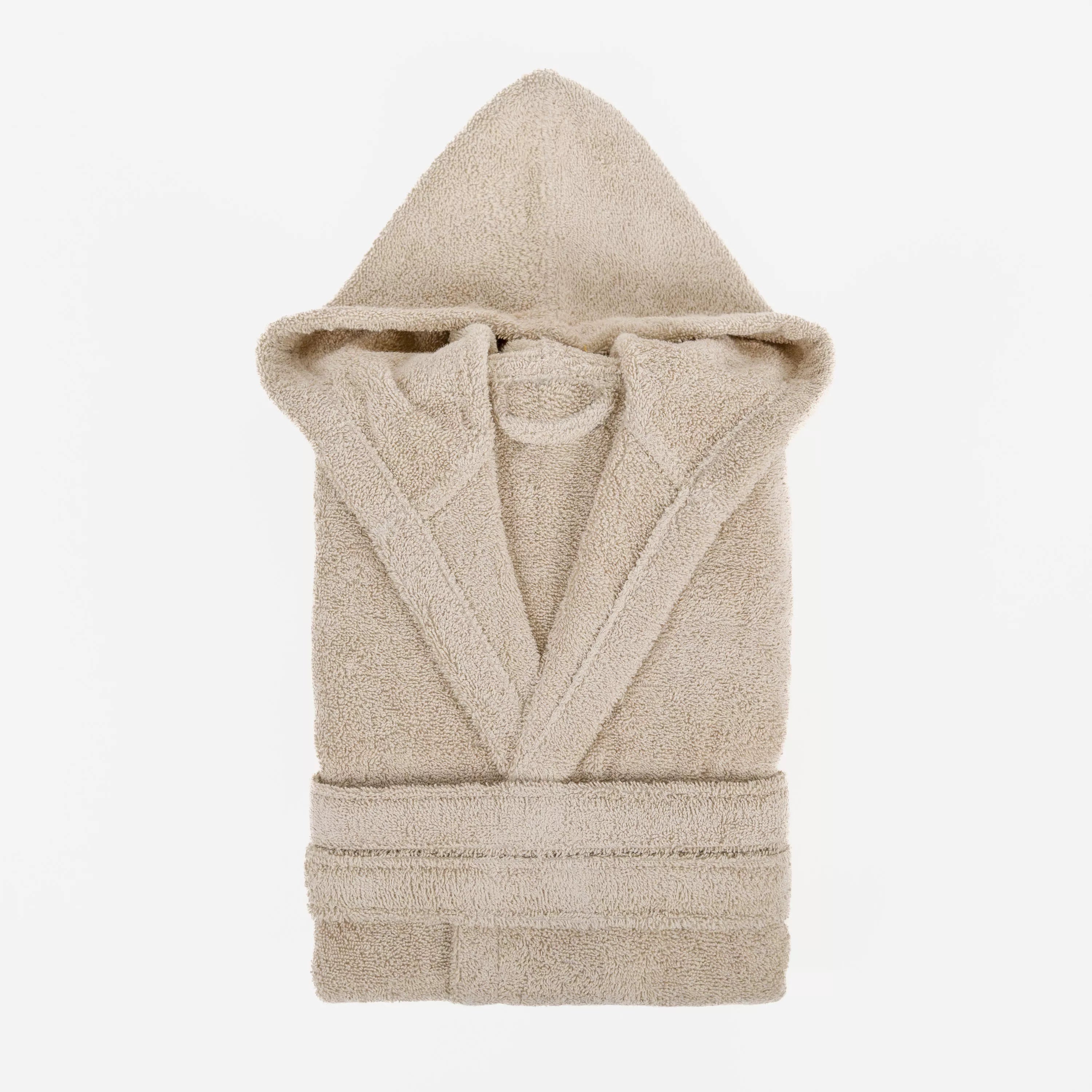 Roupão infantil liso na cor taupe, 450g