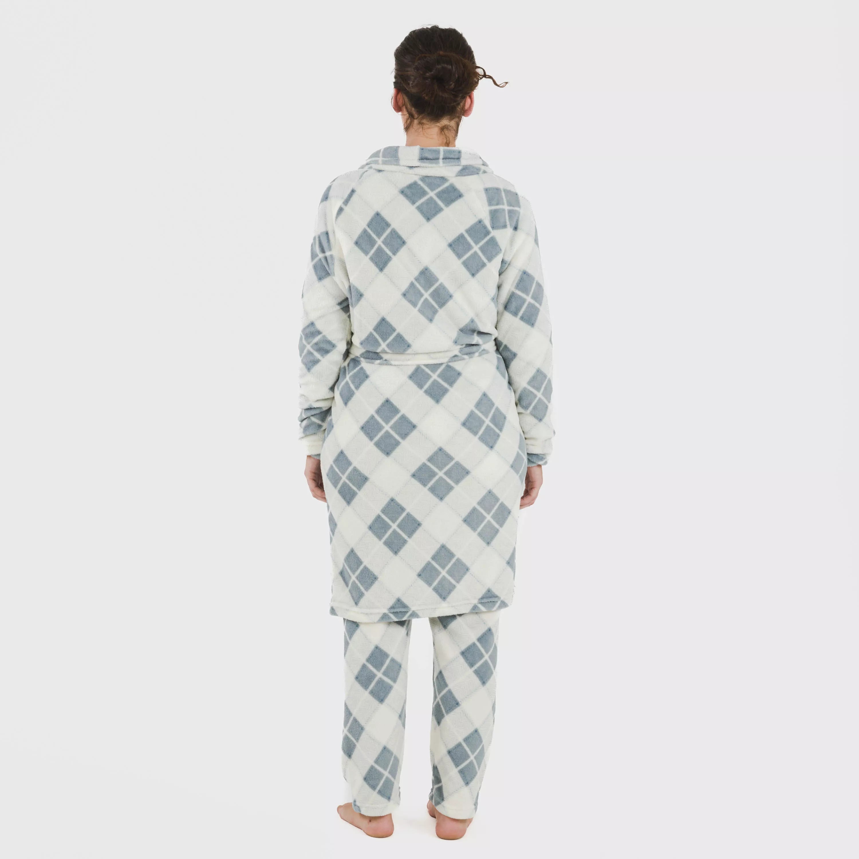 Robe coral xadrez índigo Guima