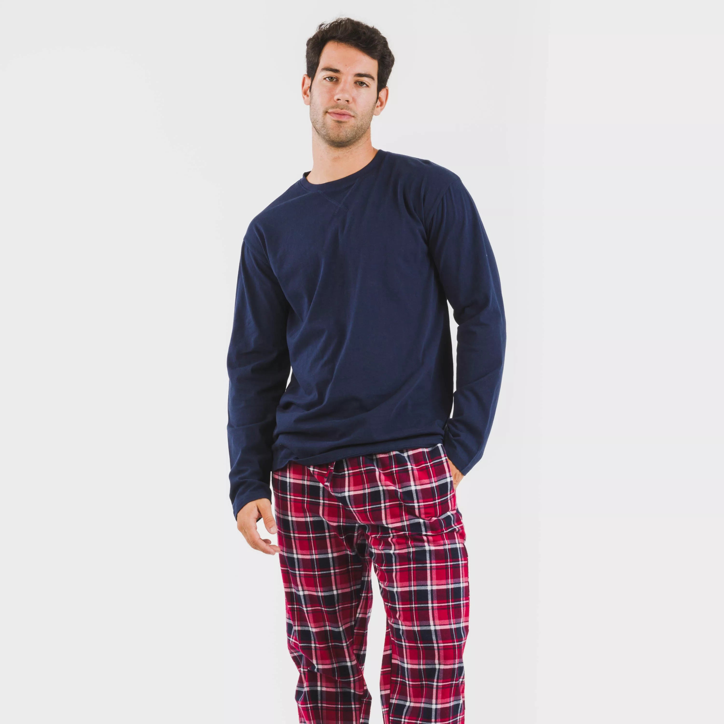 Pijama masculino Cocoro de flanela azul marinho