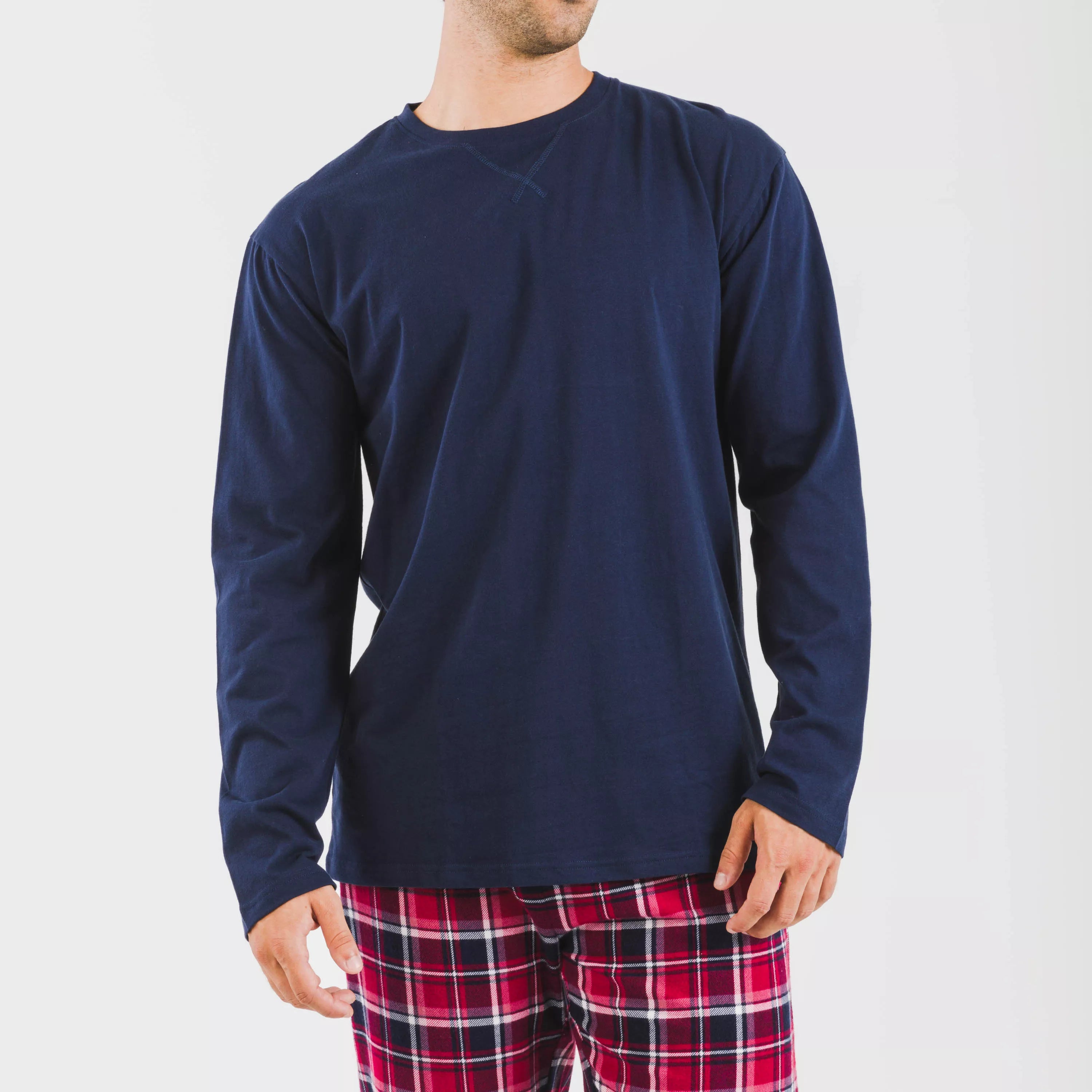 Pijama masculino Cocoro de flanela azul marinho