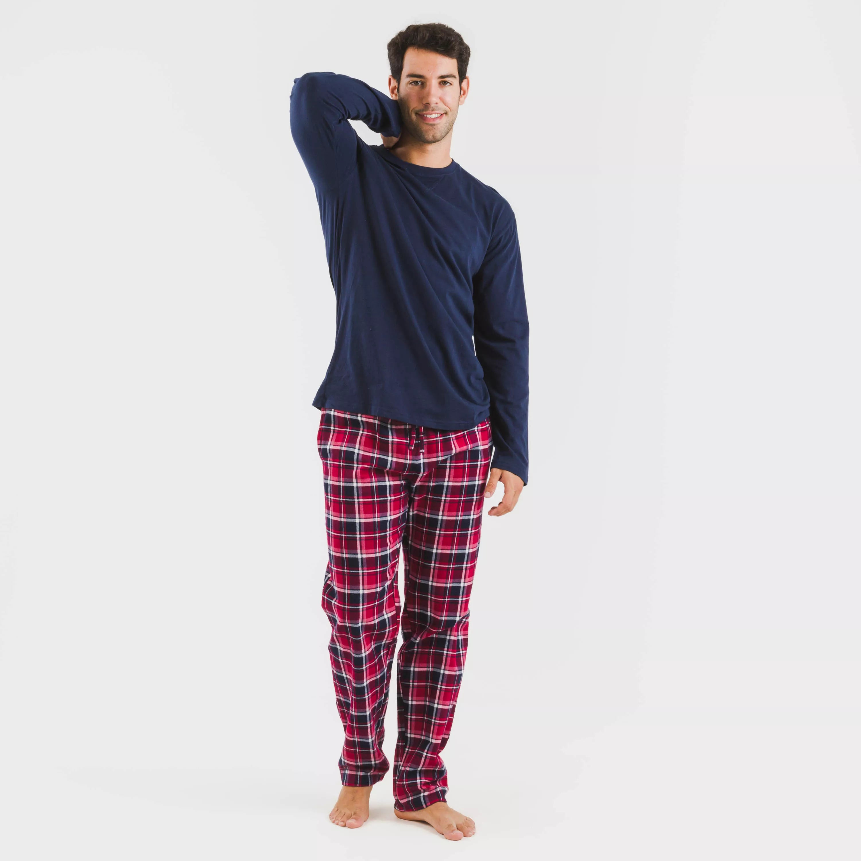 Pijama masculino Cocoro de flanela azul marinho